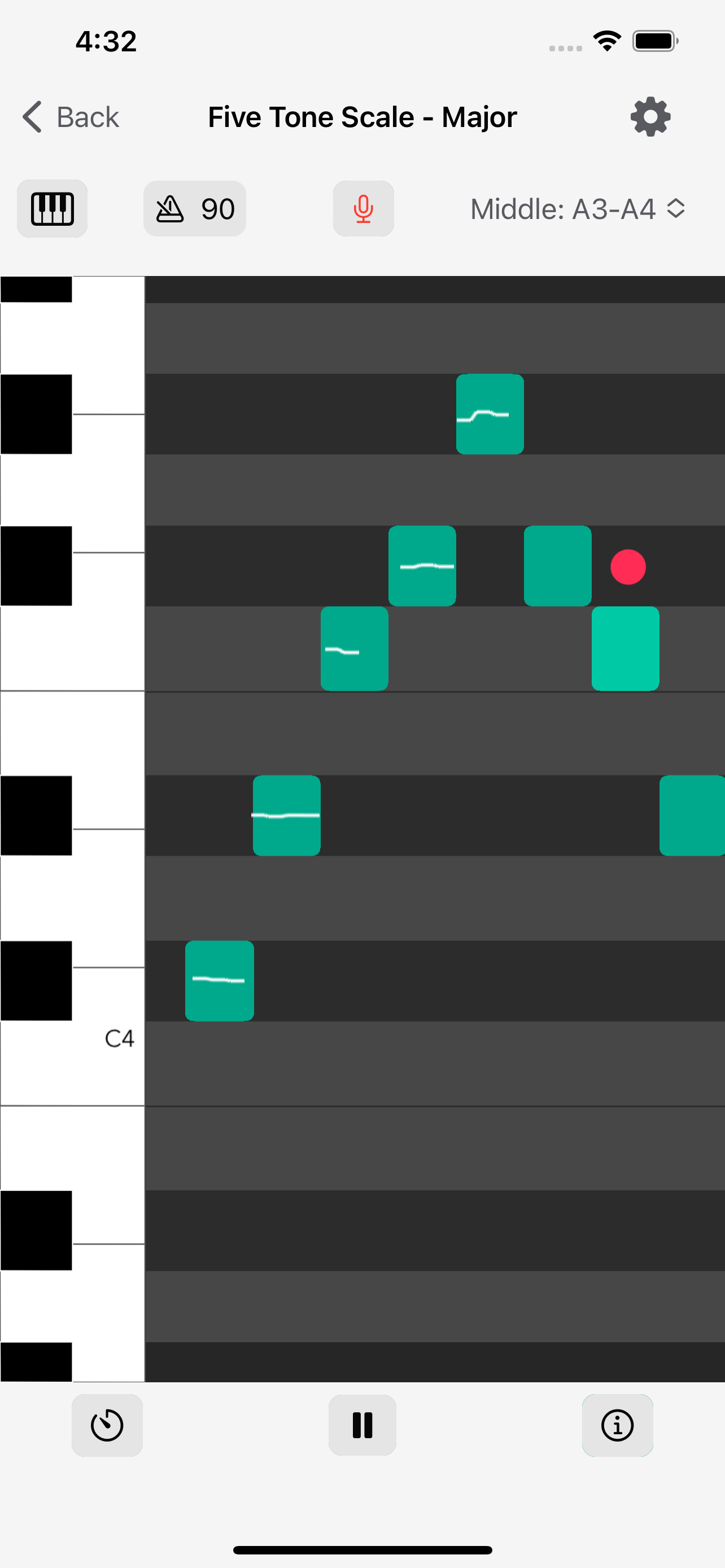 screenshot of Crescendo Voice app